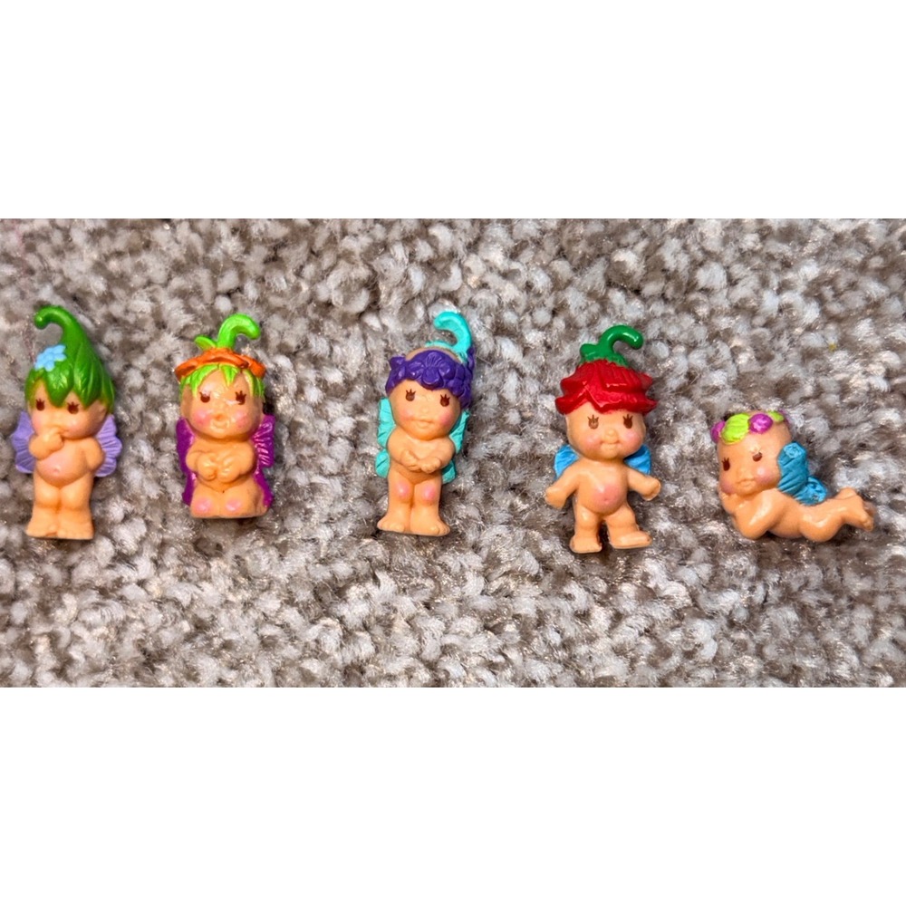 Vintage 90's Kenner Fairy Winkles Sweet Dreams Seashell Compact 5 Mini Figures - Picture 7 of 8